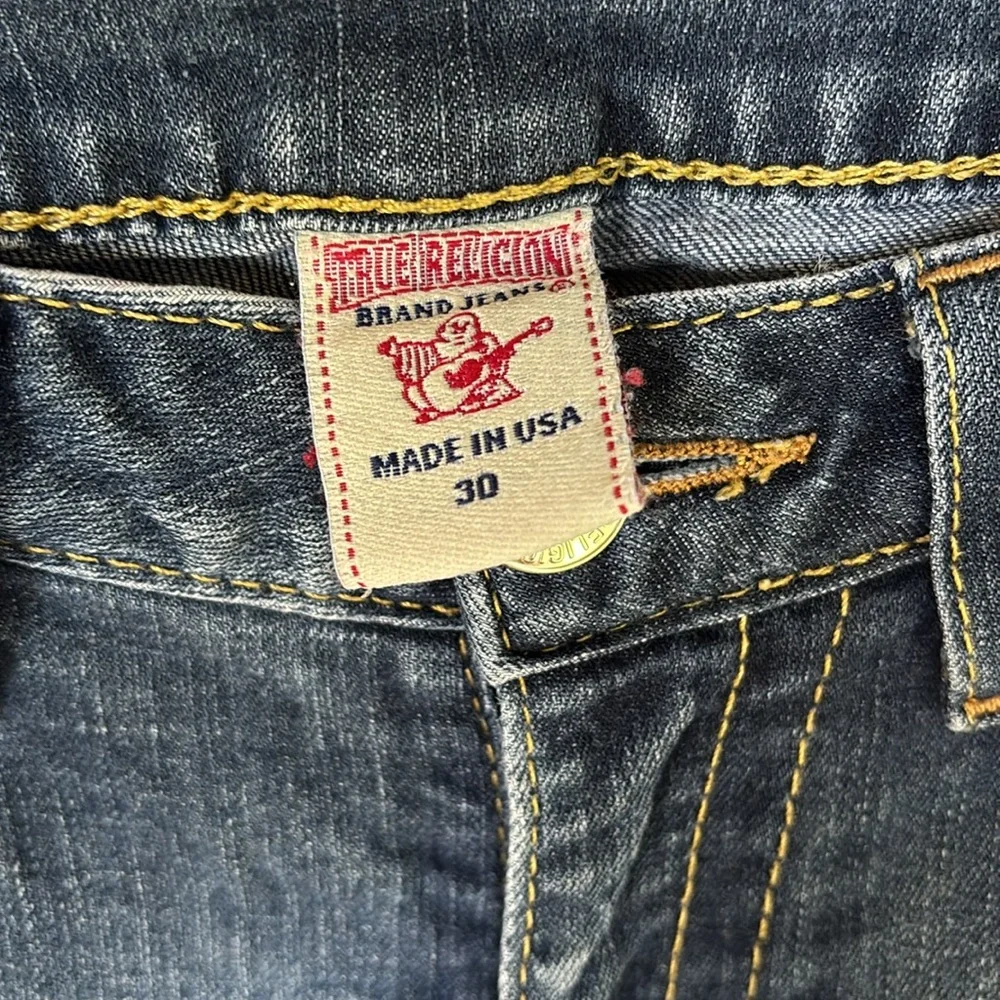 Gently Worn Authentic True Religion Women's Blue Jeans  Gold Logo- Low Rise - 30 - Picture 8 of 14